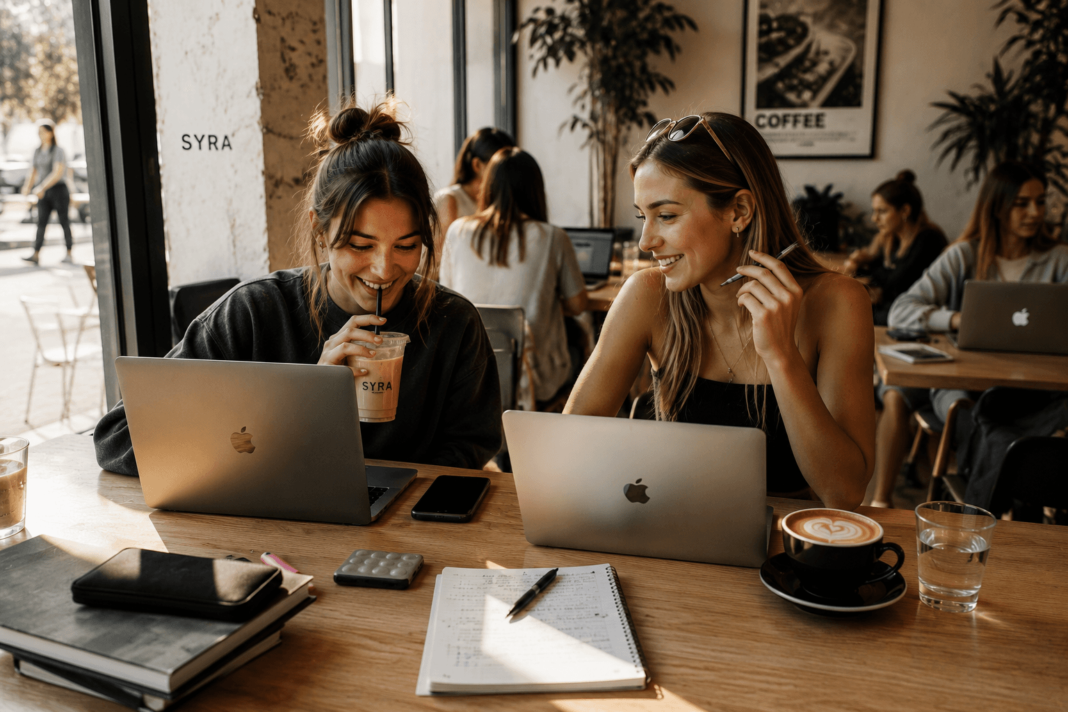 Members working from a partner café